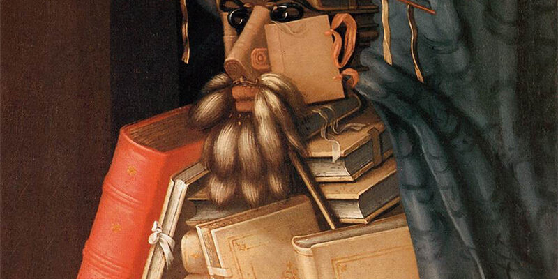 Giuseppe Arcimboldo, Il bibliotecario, 1562, olio su tavola.